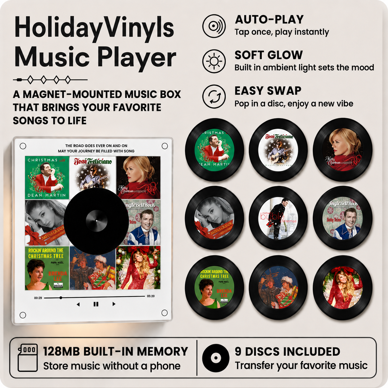 Holiday Vinyls Magnetic Record Player